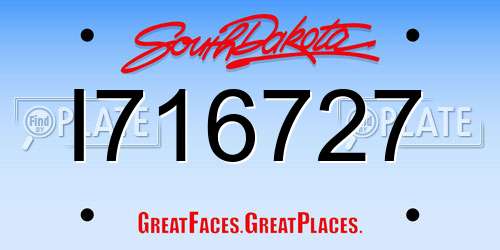 I716727 South Dakota License Plate