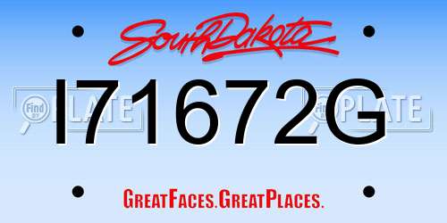 I71672G South Dakota License Plate