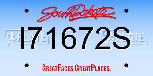 I71672S South Dakota License Plate