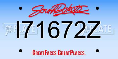 I71672Z South Dakota License Plate
