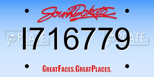 I716779 South Dakota License Plate