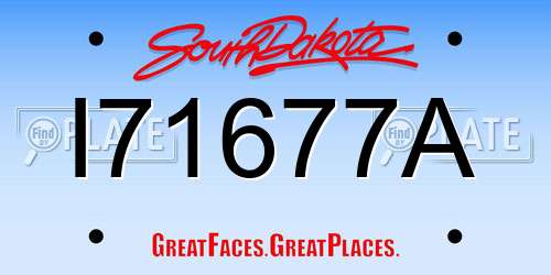 I71677A South Dakota License Plate