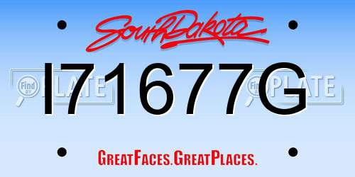 I71677G South Dakota License Plate