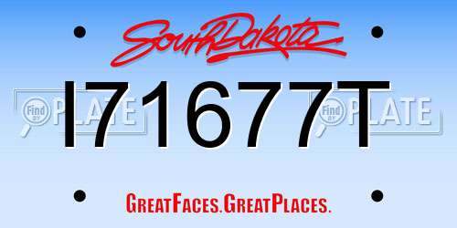 I71677T South Dakota License Plate
