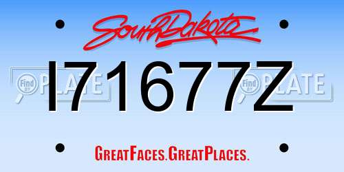 I71677Z South Dakota License Plate