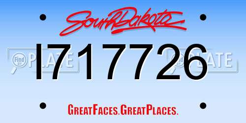 I717726 South Dakota License Plate