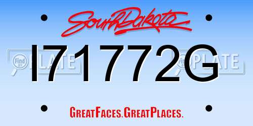 I71772G South Dakota License Plate