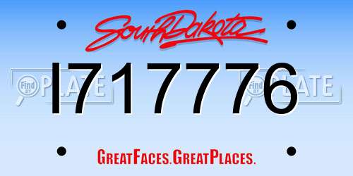 I717776 South Dakota License Plate