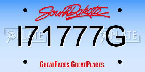 I71777G South Dakota License Plate
