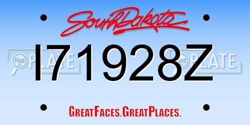 I71928Z South Dakota License Plate