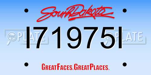 I71975I South Dakota License Plate