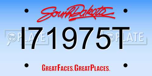 I71975T South Dakota License Plate