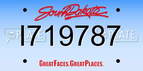 I719787 South Dakota License Plate