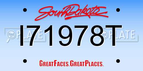 I71978T South Dakota License Plate