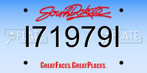 I71979I South Dakota License Plate