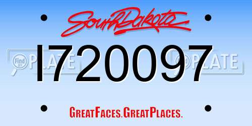 I720097 South Dakota License Plate