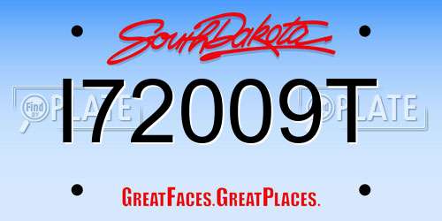 I72009T South Dakota License Plate