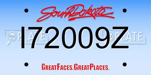 I72009Z South Dakota License Plate