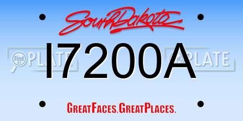 I7200A South Dakota License Plate