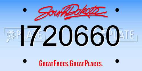 I720660 South Dakota License Plate