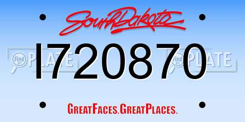I720870 South Dakota License Plate