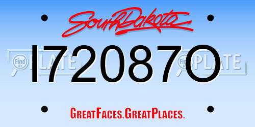 I72087O South Dakota License Plate