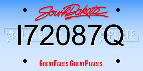 I72087Q South Dakota License Plate
