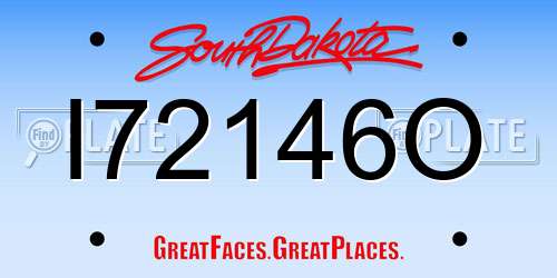 I72146O South Dakota License Plate
