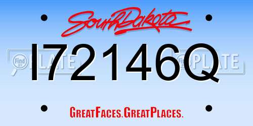 I72146Q South Dakota License Plate