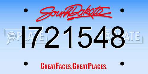 I721548 South Dakota License Plate