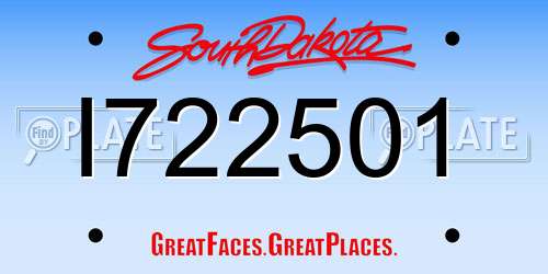 I722501 South Dakota License Plate