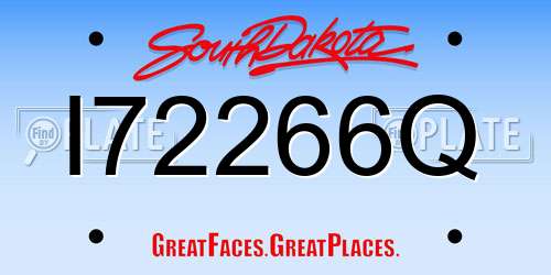 I72266Q South Dakota License Plate