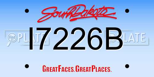 I7226B South Dakota License Plate
