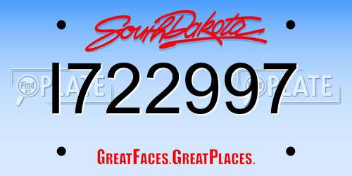 I722997 South Dakota License Plate