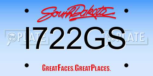I722GS South Dakota License Plate