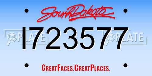 I723577 South Dakota License Plate
