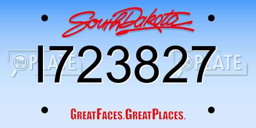 I723827 South Dakota License Plate