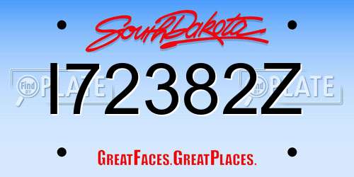 I72382Z South Dakota License Plate