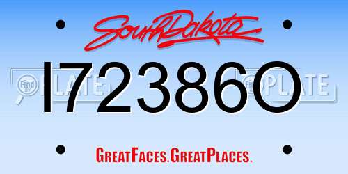I72386O South Dakota License Plate