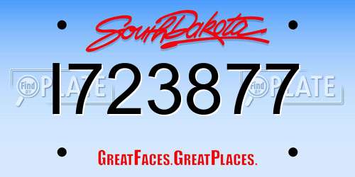 I723877 South Dakota License Plate