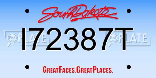 I72387T South Dakota License Plate