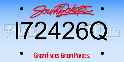 I72426Q South Dakota License Plate