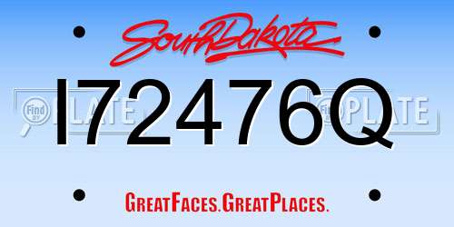I72476Q South Dakota License Plate