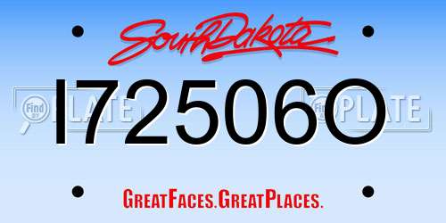 I72506O South Dakota License Plate