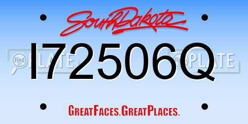I72506Q South Dakota License Plate