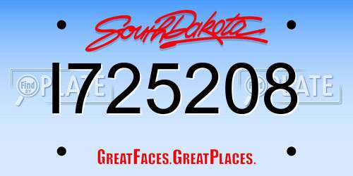 I725208 South Dakota License Plate
