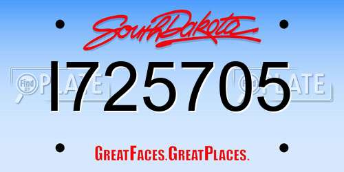 I725705 South Dakota License Plate