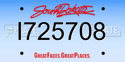 I725708 South Dakota License Plate