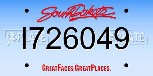 I726049 South Dakota License Plate