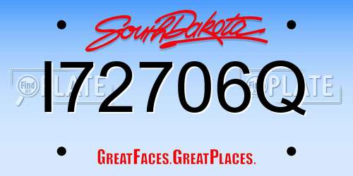 I72706Q South Dakota License Plate